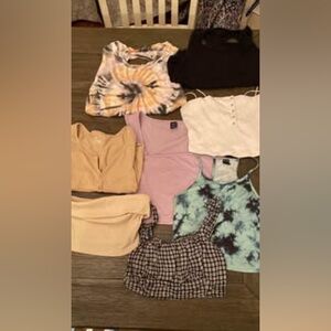 set of 8 womens small crop tops a1